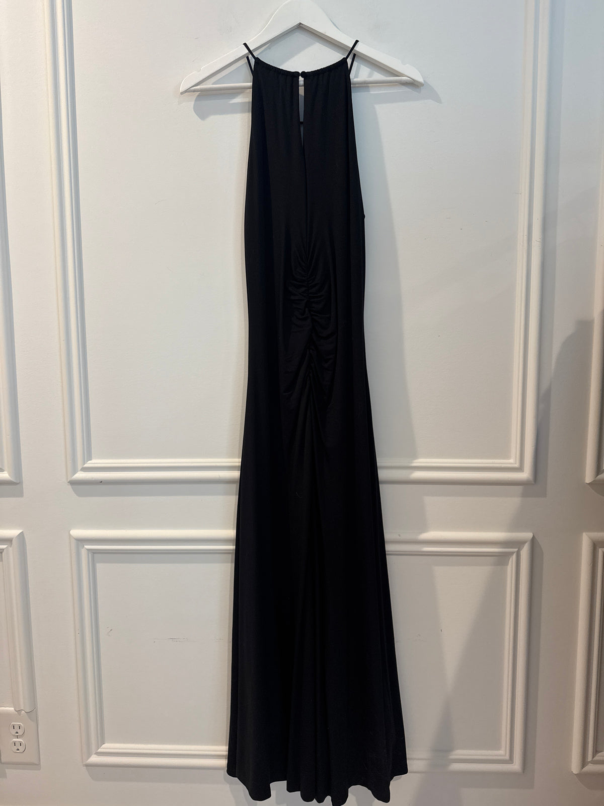 LOFT Ruched Midi Halter Dress in Black, Size 4