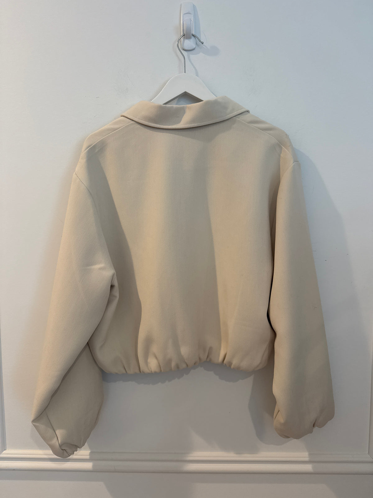 Zara Nude Zip-up Jacket, Size Medium