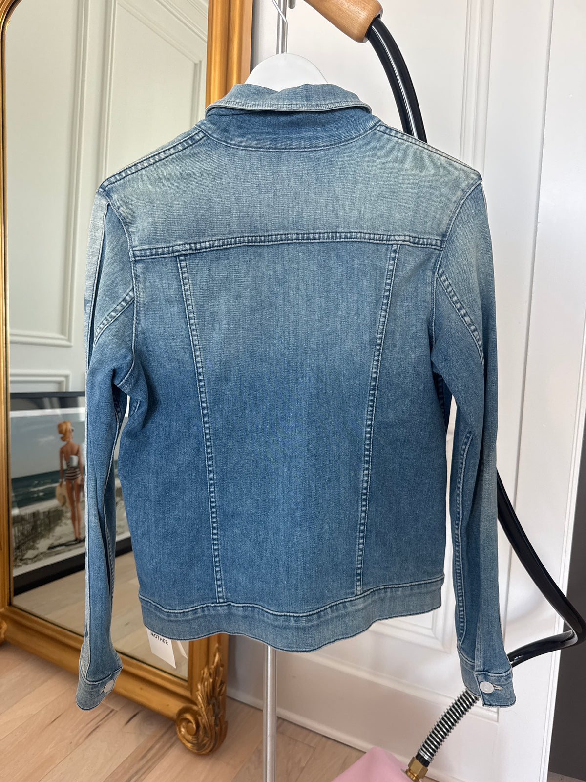 Mother Denim Jacket w/ Star Detail on Sleeves, Size Medium