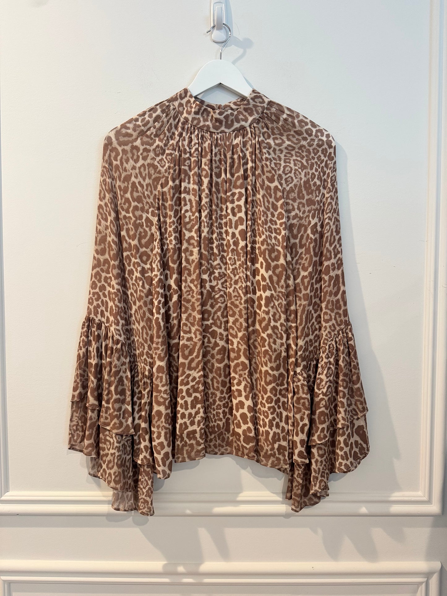 & Other Stories Animal Print Flowy Blouse, Size Small