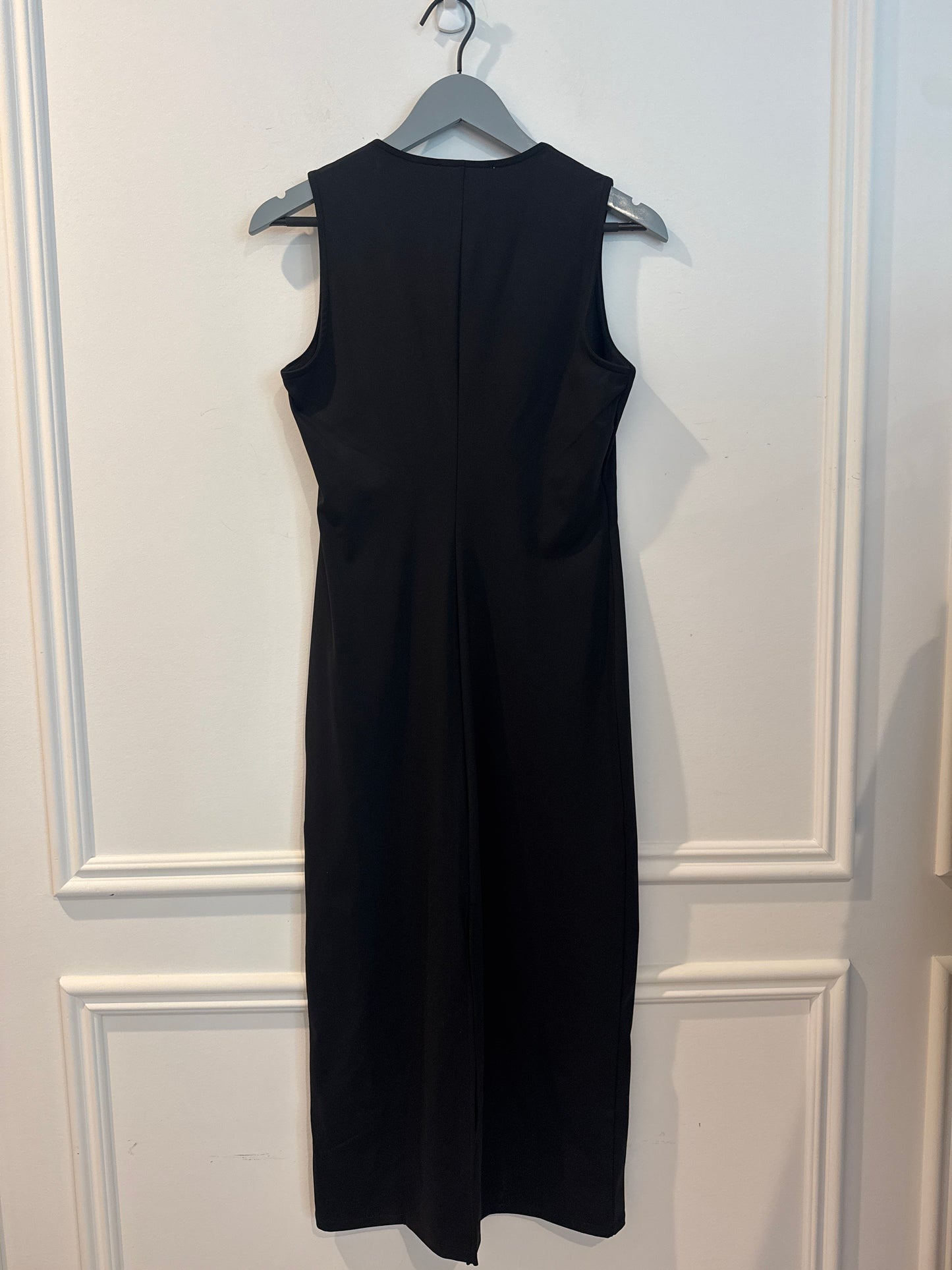 MNG Black V-Neck Sheath Dress, Size Medium