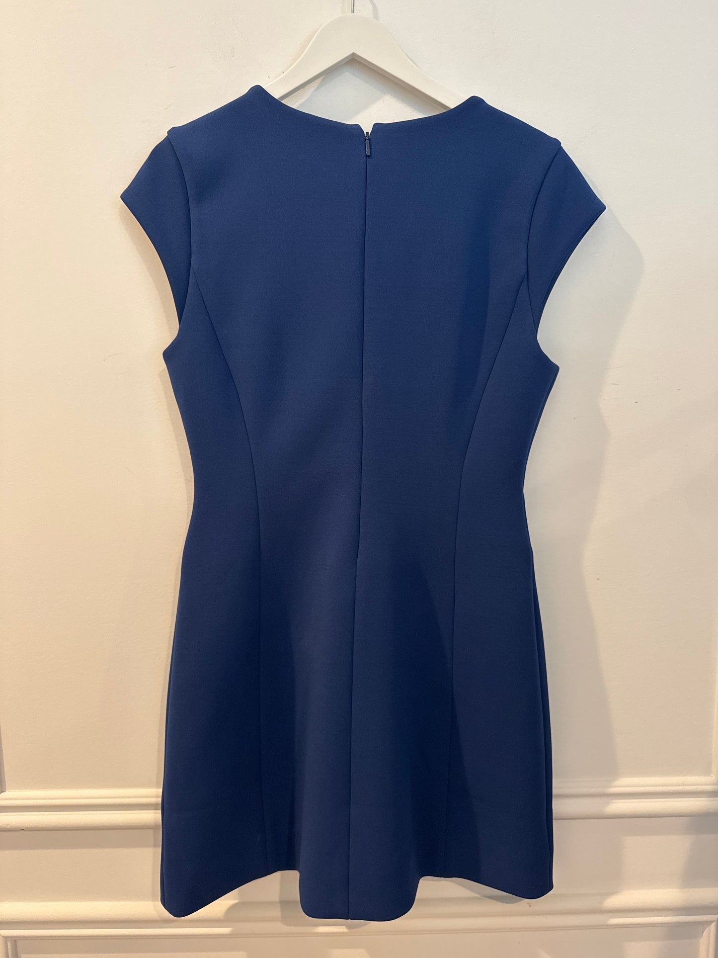 Babaton Figureknit Priestly Dress, Blue, Size Medium