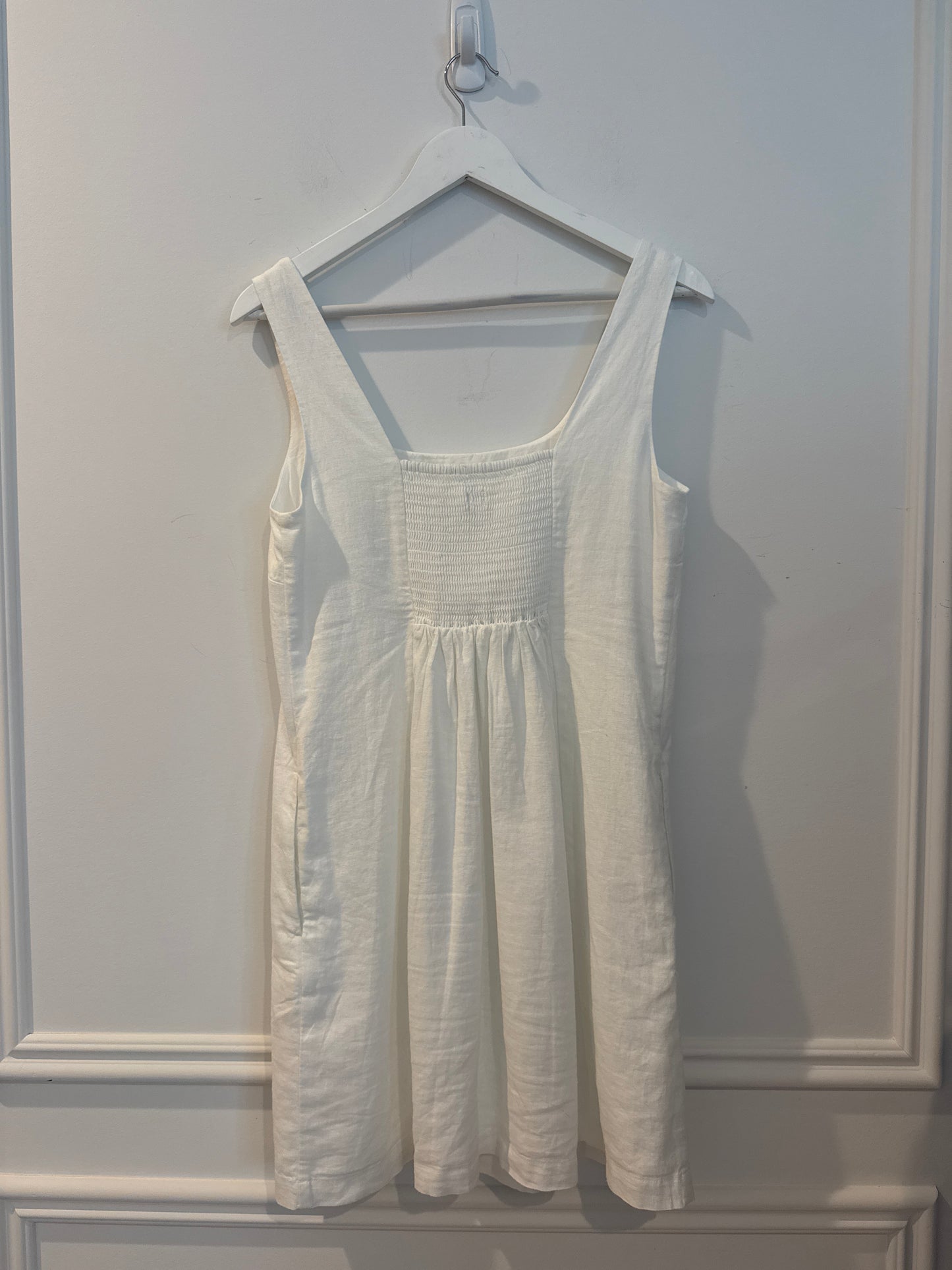 J. Crew Linen-blend Sleeveless White Mini Dress, Size Small