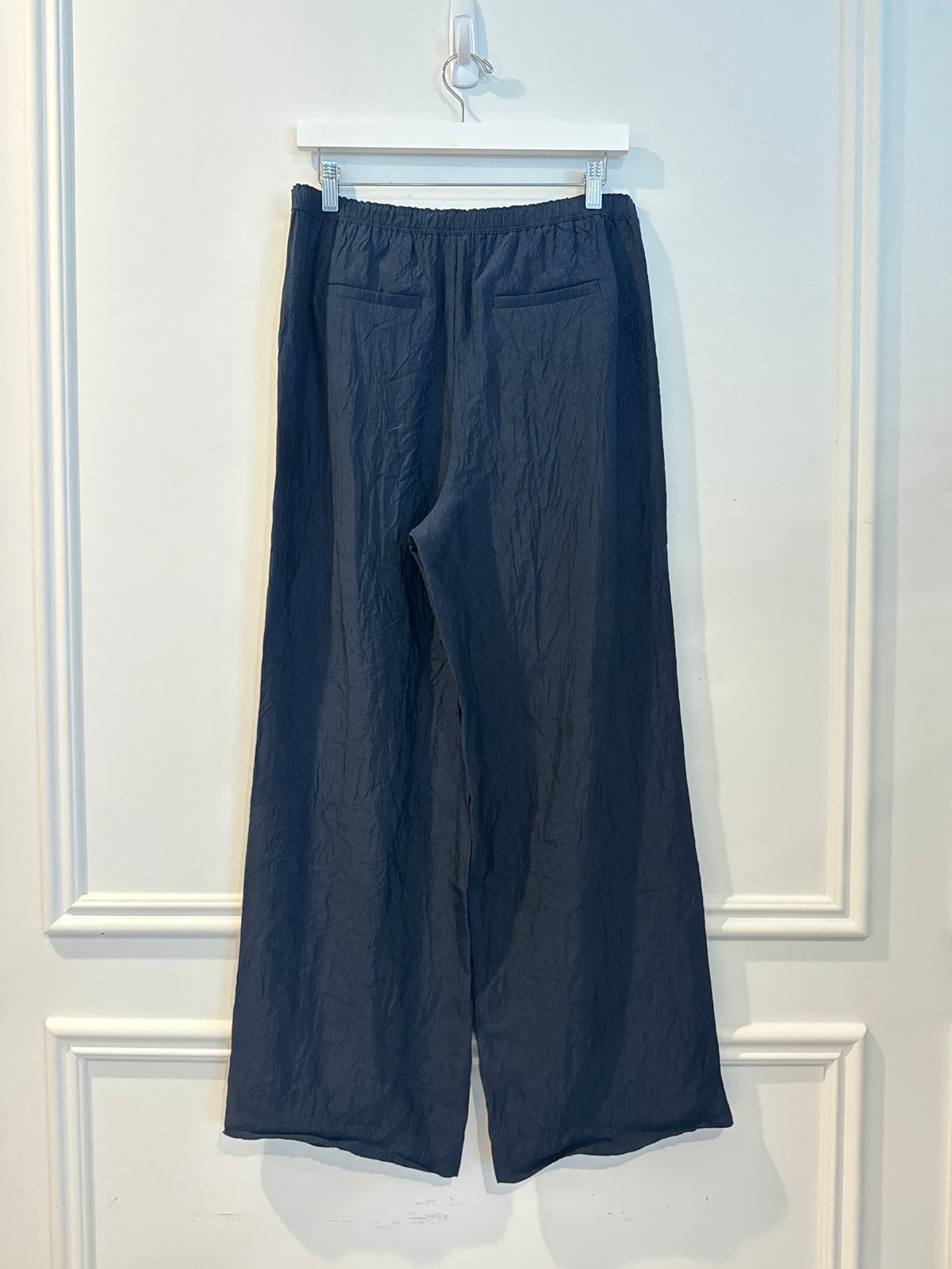 J. Crew Satin Textured Track Pant, Navy, Size 6