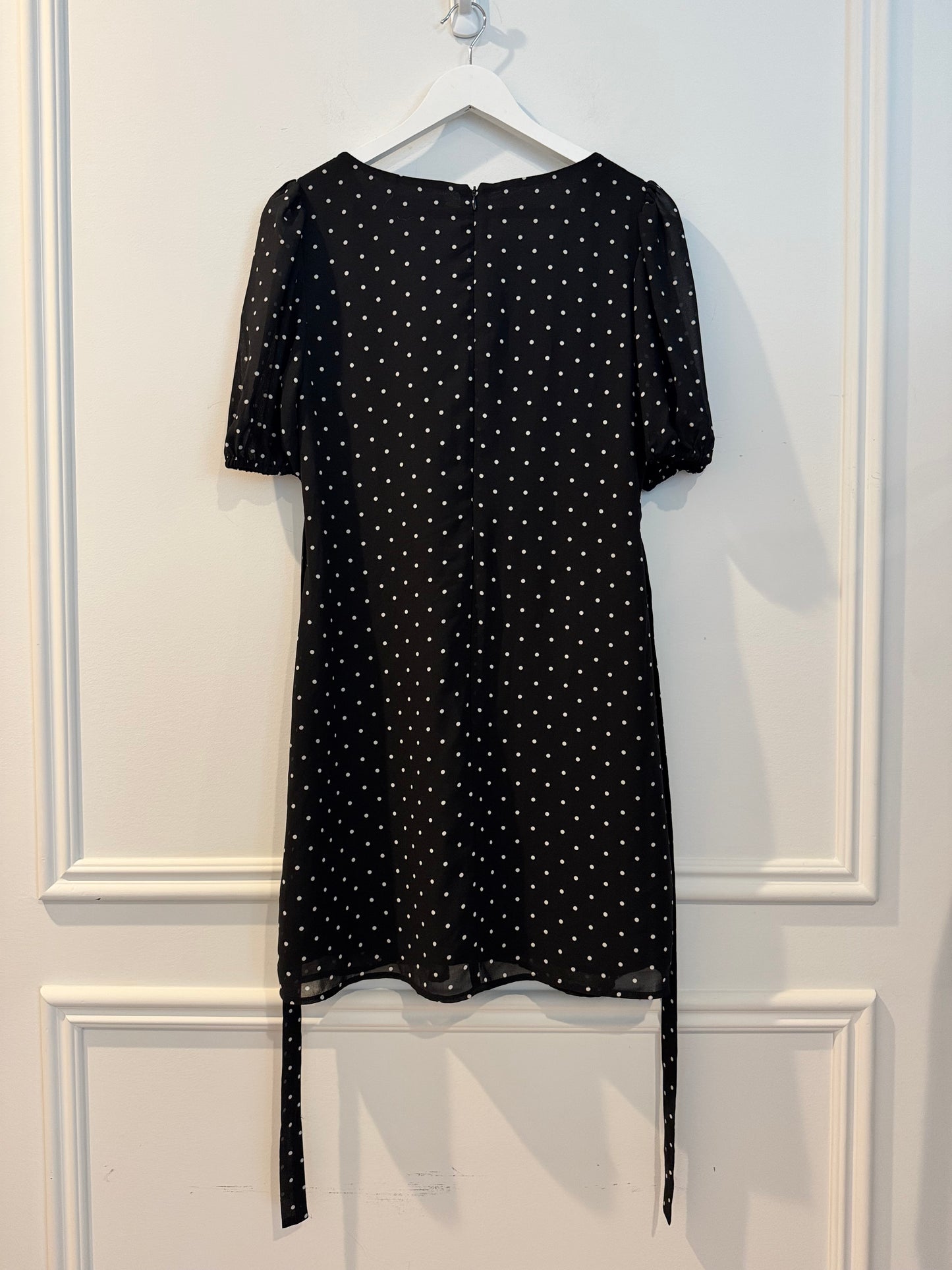 WAYF Rosette Polka Dot Dress, Black/White, Size Medium
