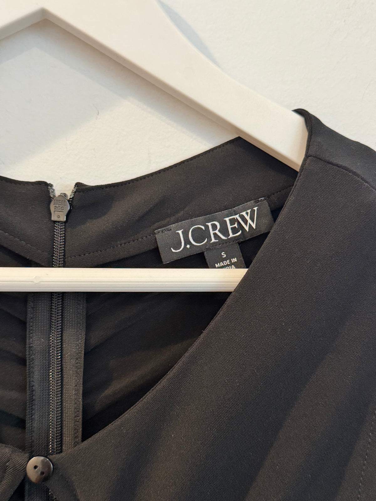 J. Crew Ruched Center-Seam Dress in Matte Jersey Black, Size Small