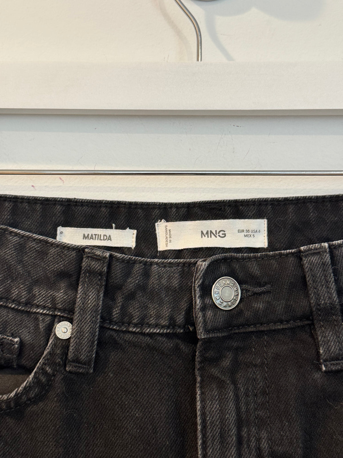 Mango “Matilda” Black Denim Jeans, Size 6
