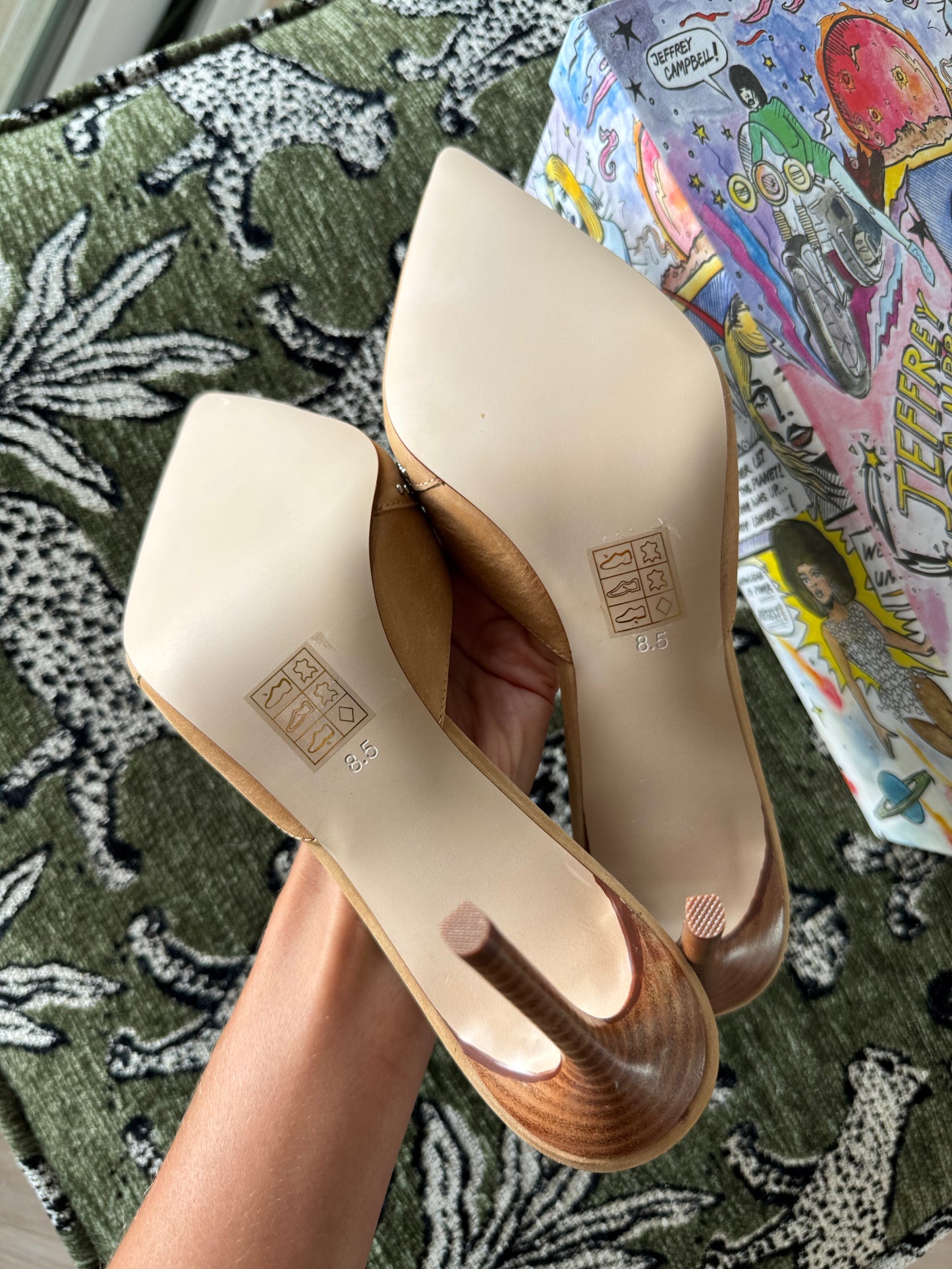 Jeffrey Campbell Head-west Pointed-Toe Heeled Mule, US Size 8.5 (Best Fits an 8)