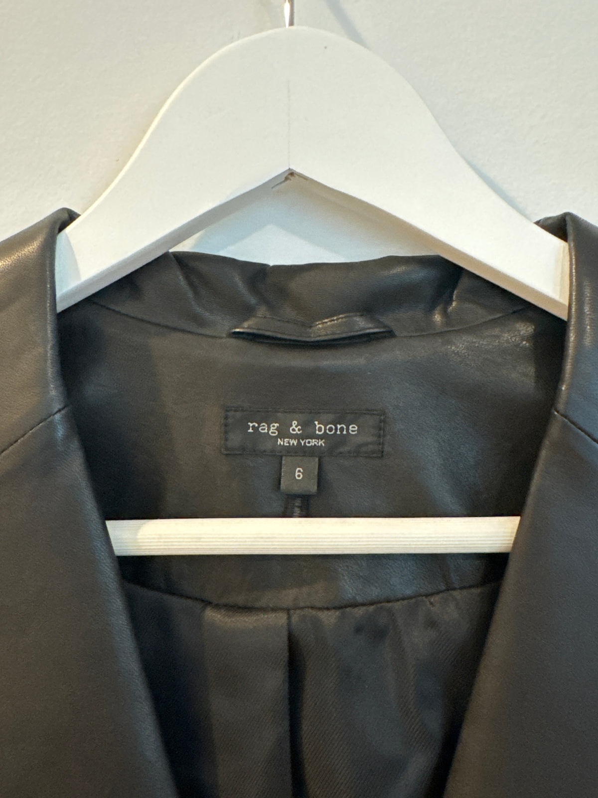 Rag & Bone 2 Button Leather Blazer, Size 6