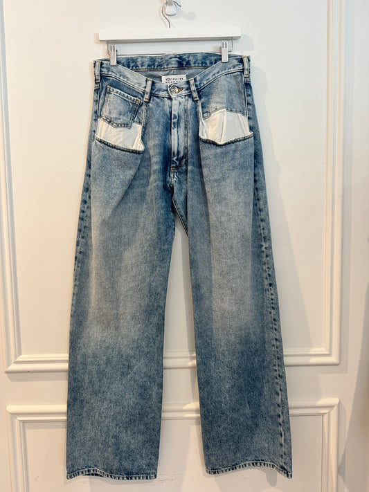 Maison Margiela Straight Jeans with Contrasted Pockets, Size 40 (US4)