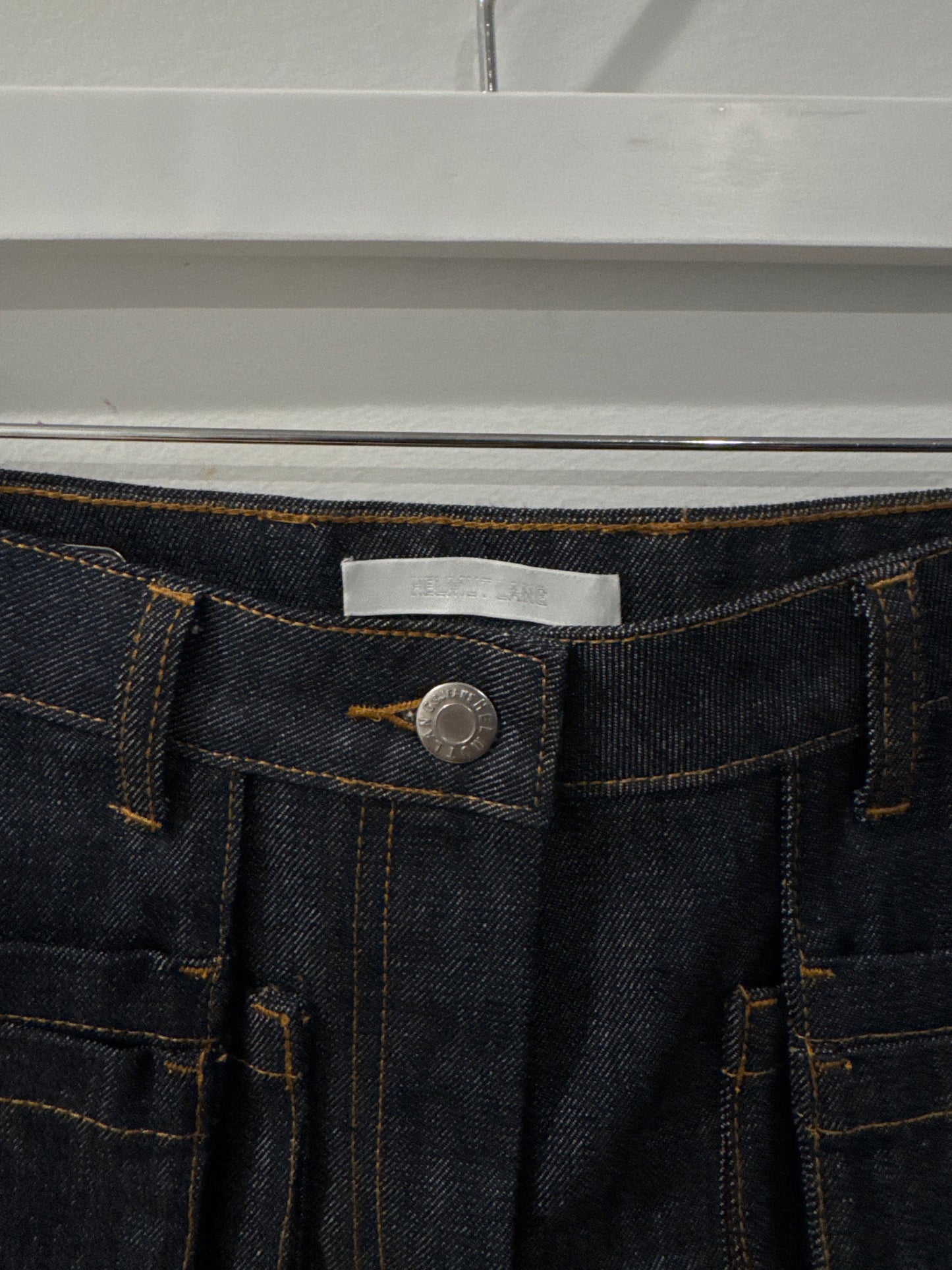 Helmut Lang Raw Italian Denim Utility Jeans, Size 26