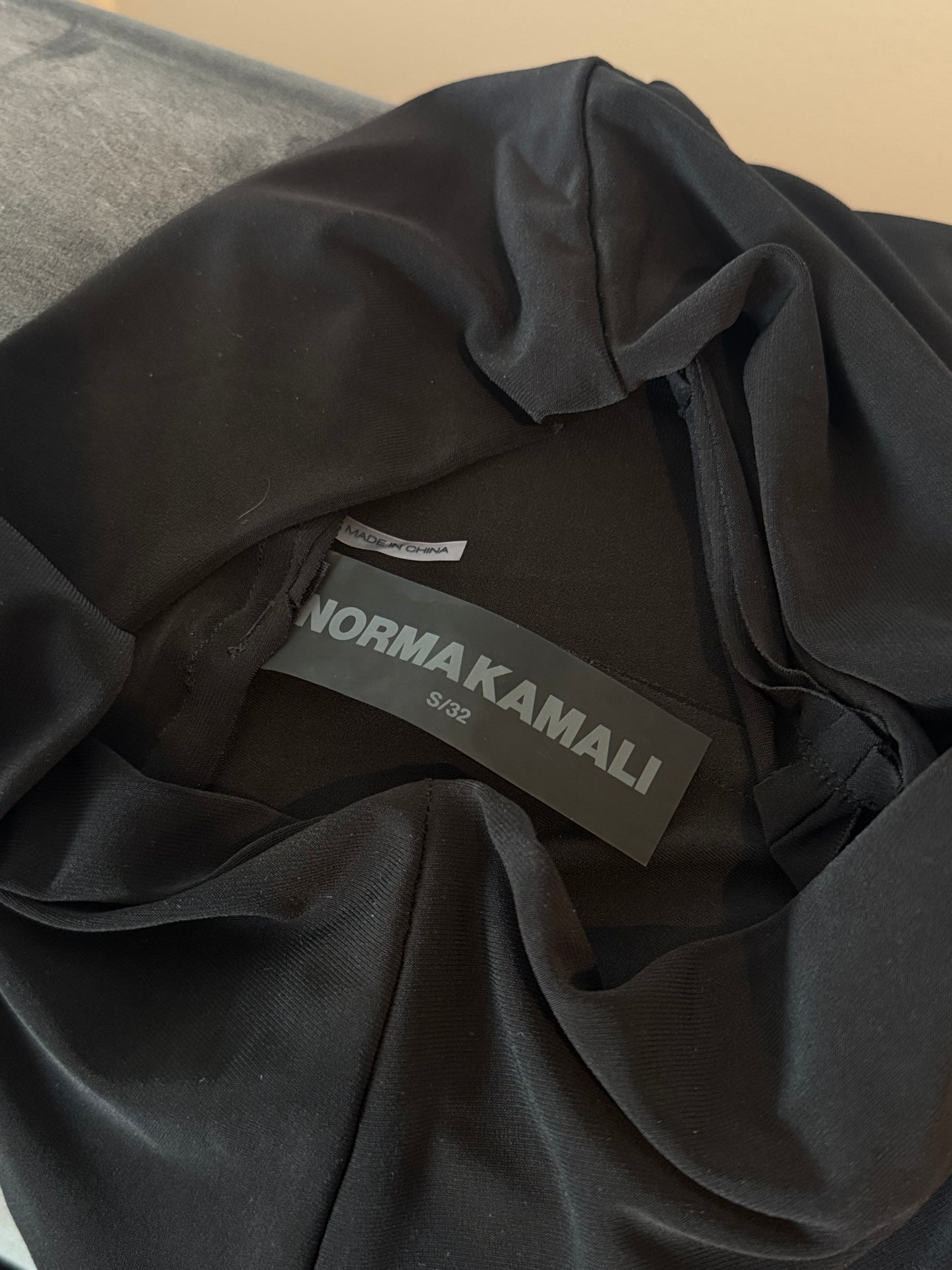 Norma Kamali Black Flare Pants, Size Small