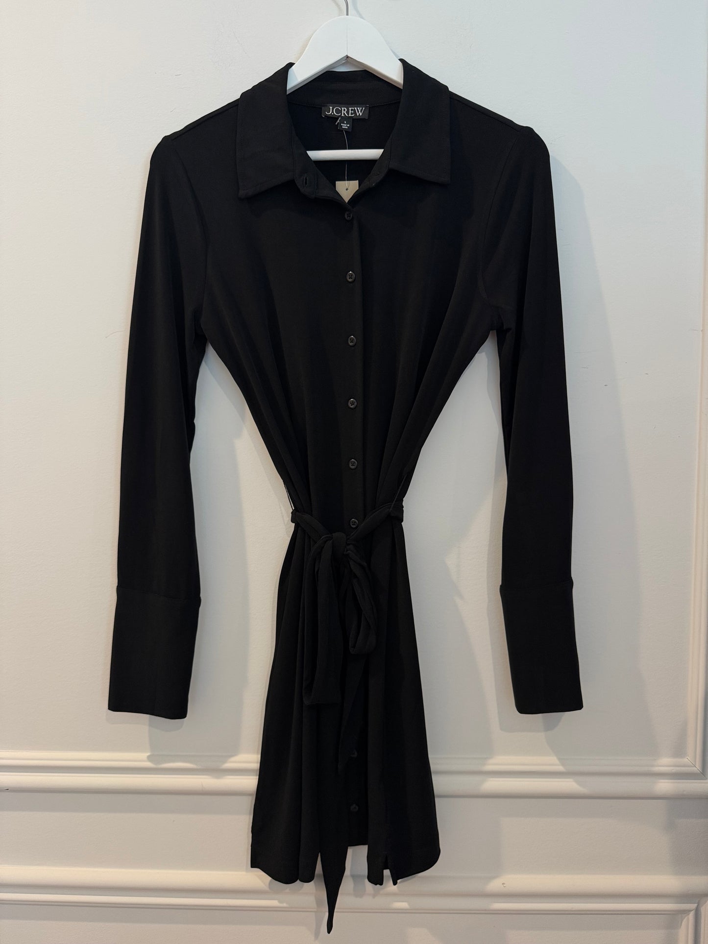 J Crew Black “Mini Shirt Dress”, Size Small