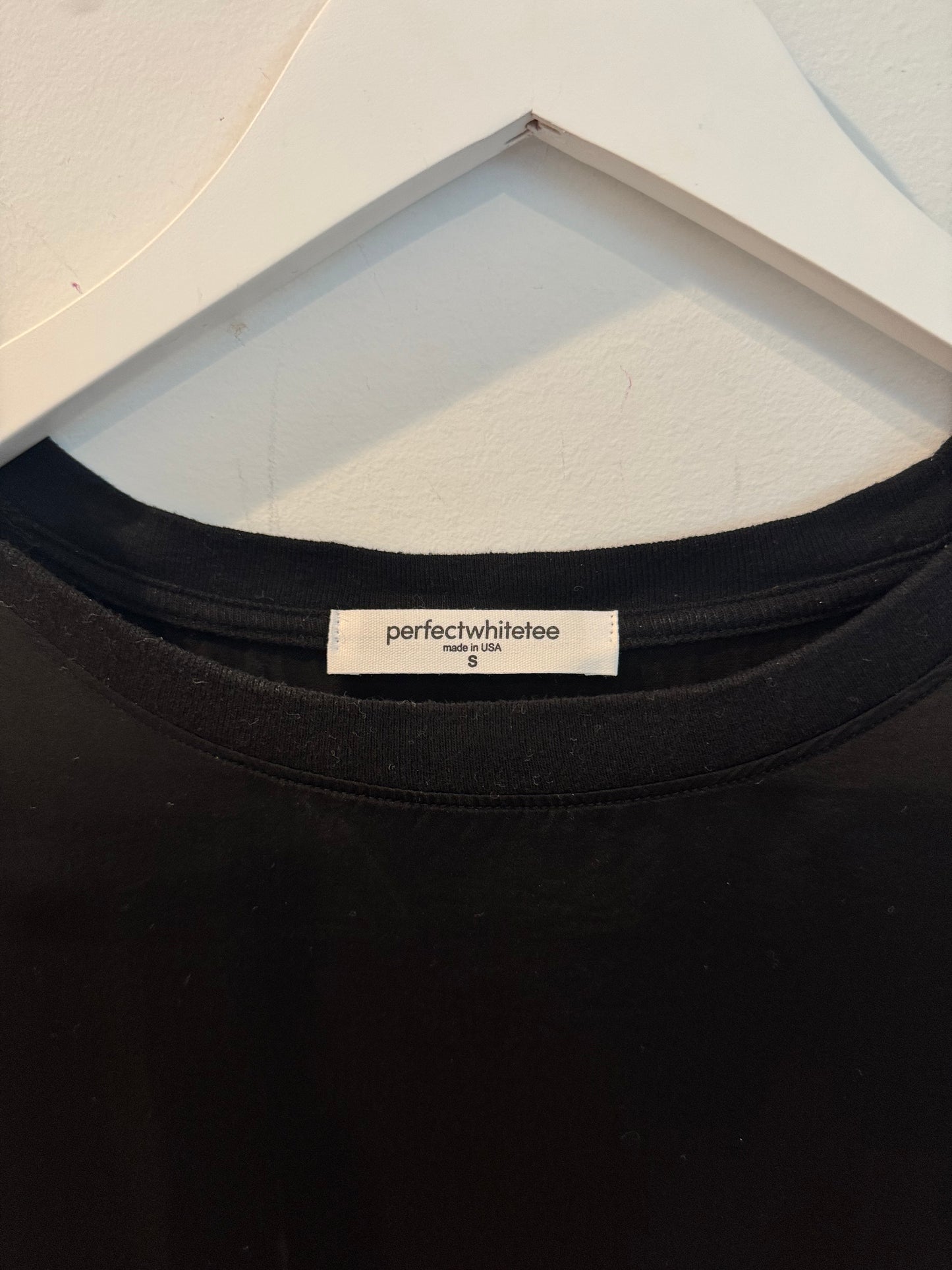 “Perfectwhitetee” Black T-shirt, Size Small