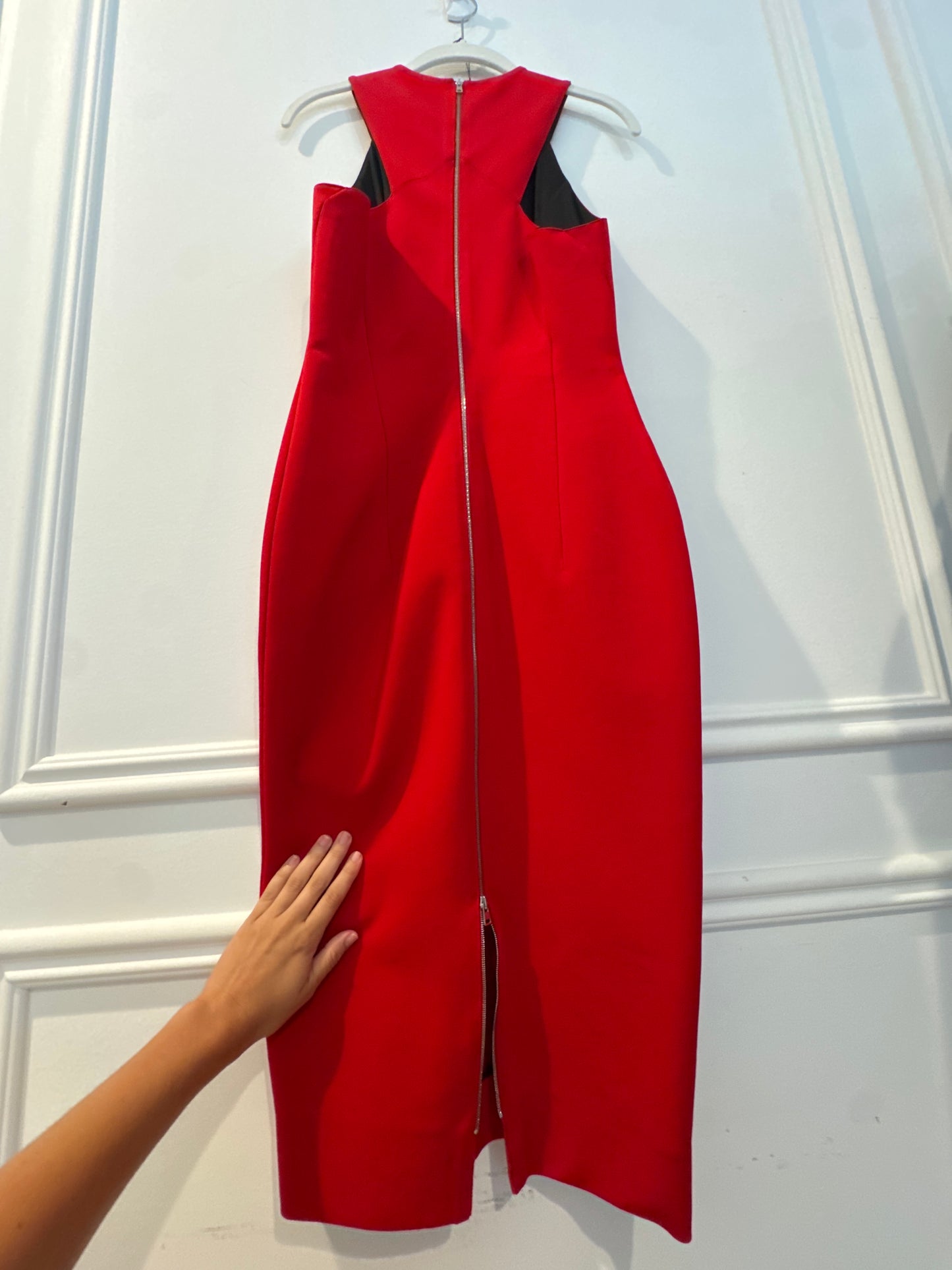 Victoria Beckham Red High Neck Sleeveless Dress, Size US8