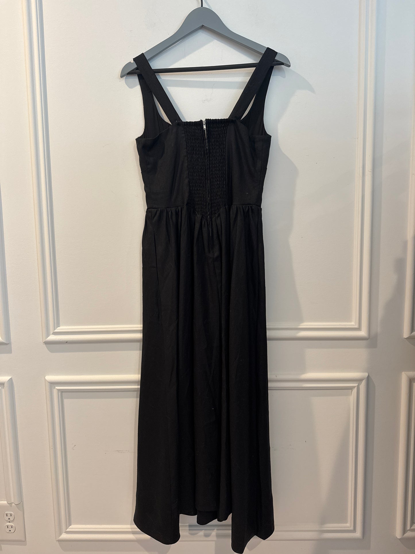 Reformation Balia Linen Dress in Black, Size 6