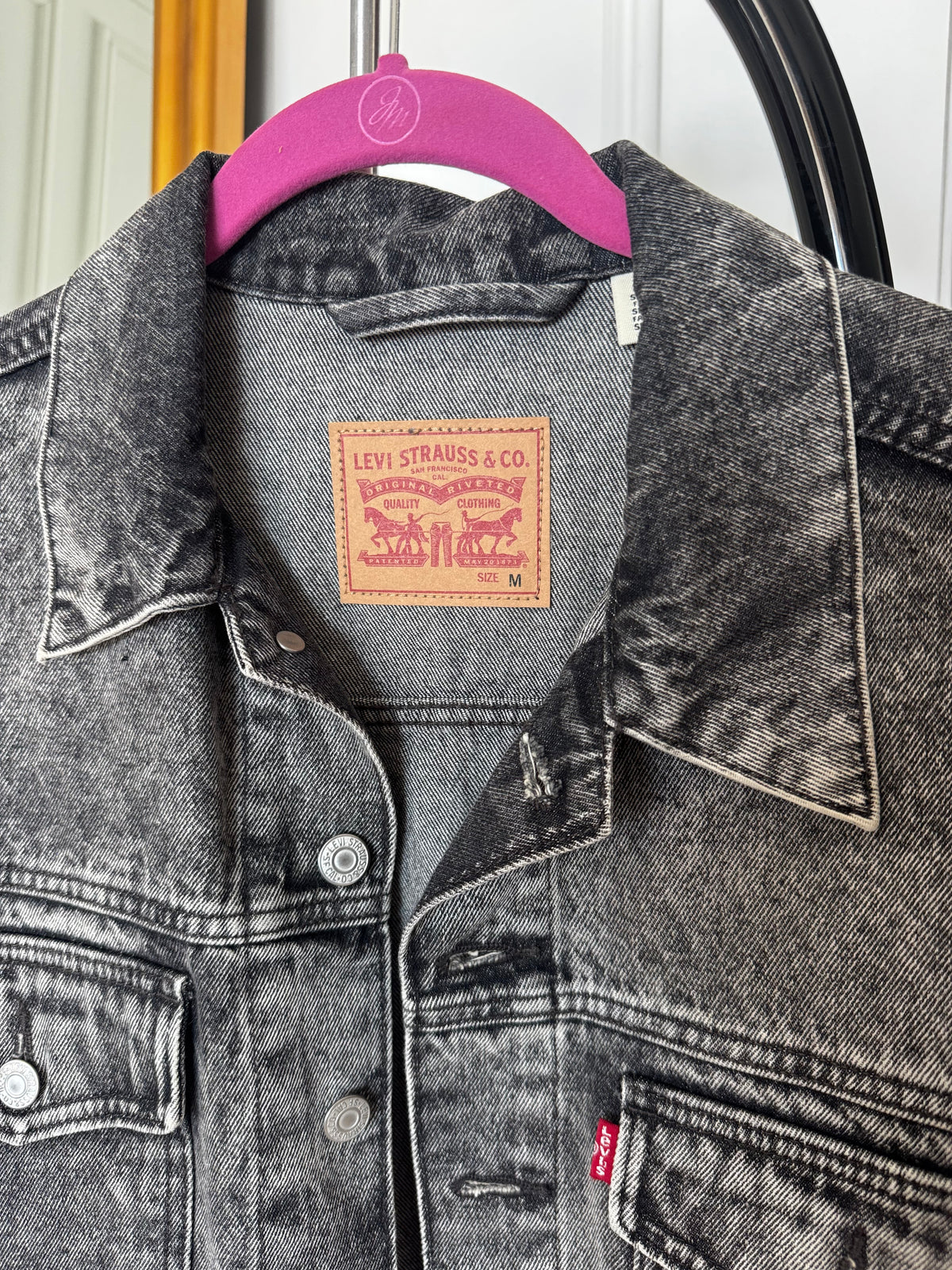Levi’s Vintage Style Charcoal Denim Jacket, Size Medium
