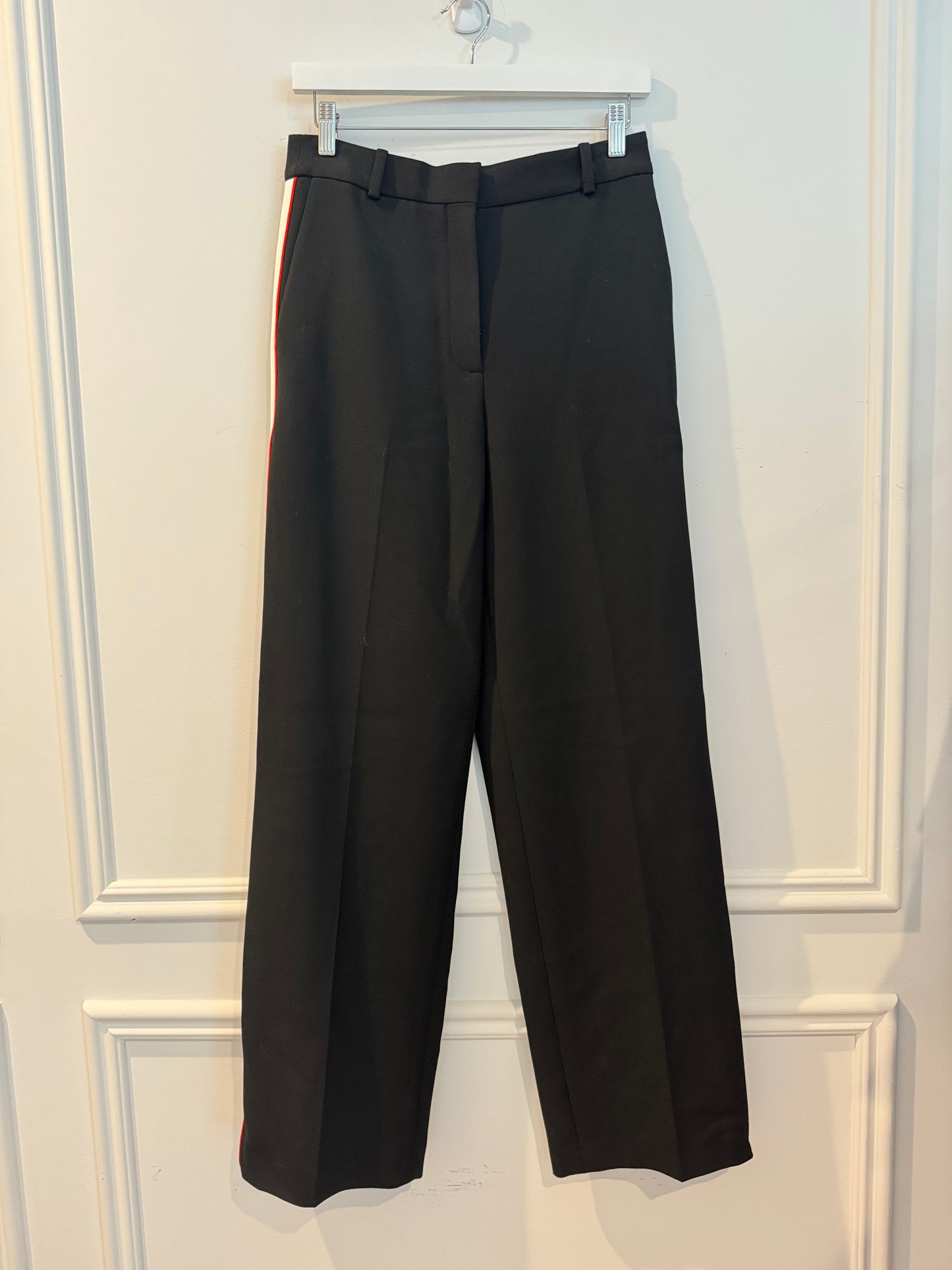 Babaton Black/Red/White Striped Trousers, Size 4