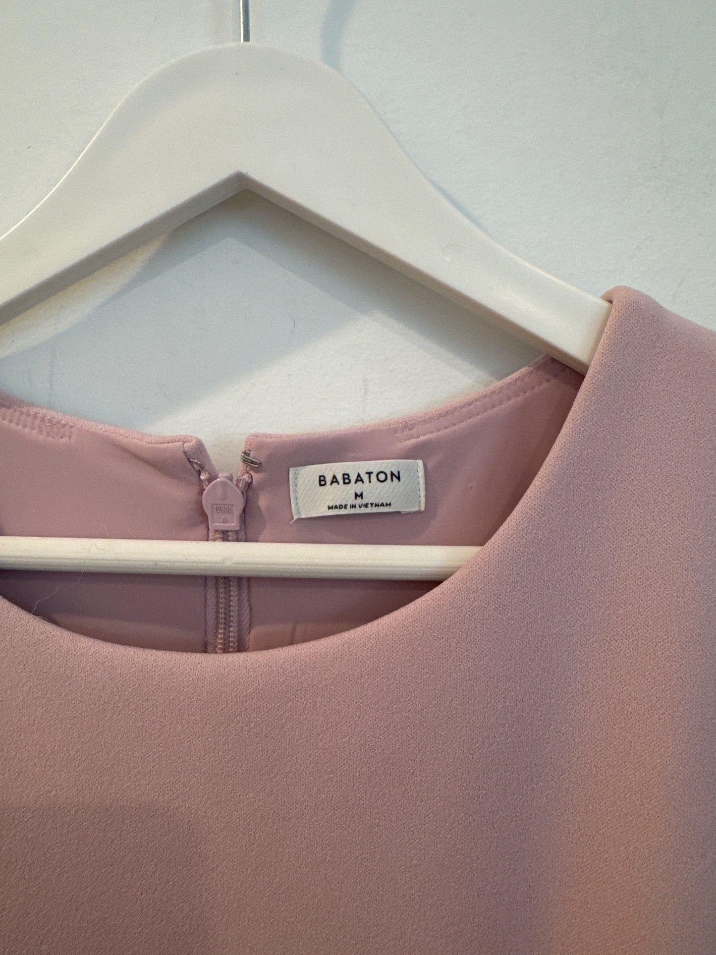 Babaton Figureknit Priestly Dress, Light Pink, Size Medium