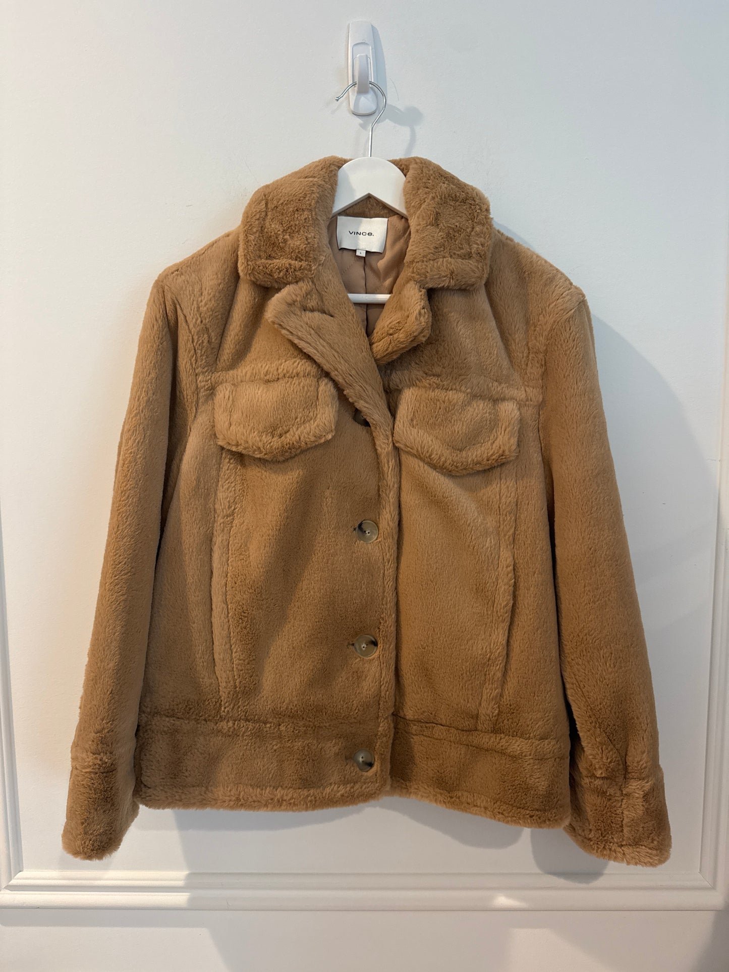 Vince Faux Fur Trucker Jacket, Size Small