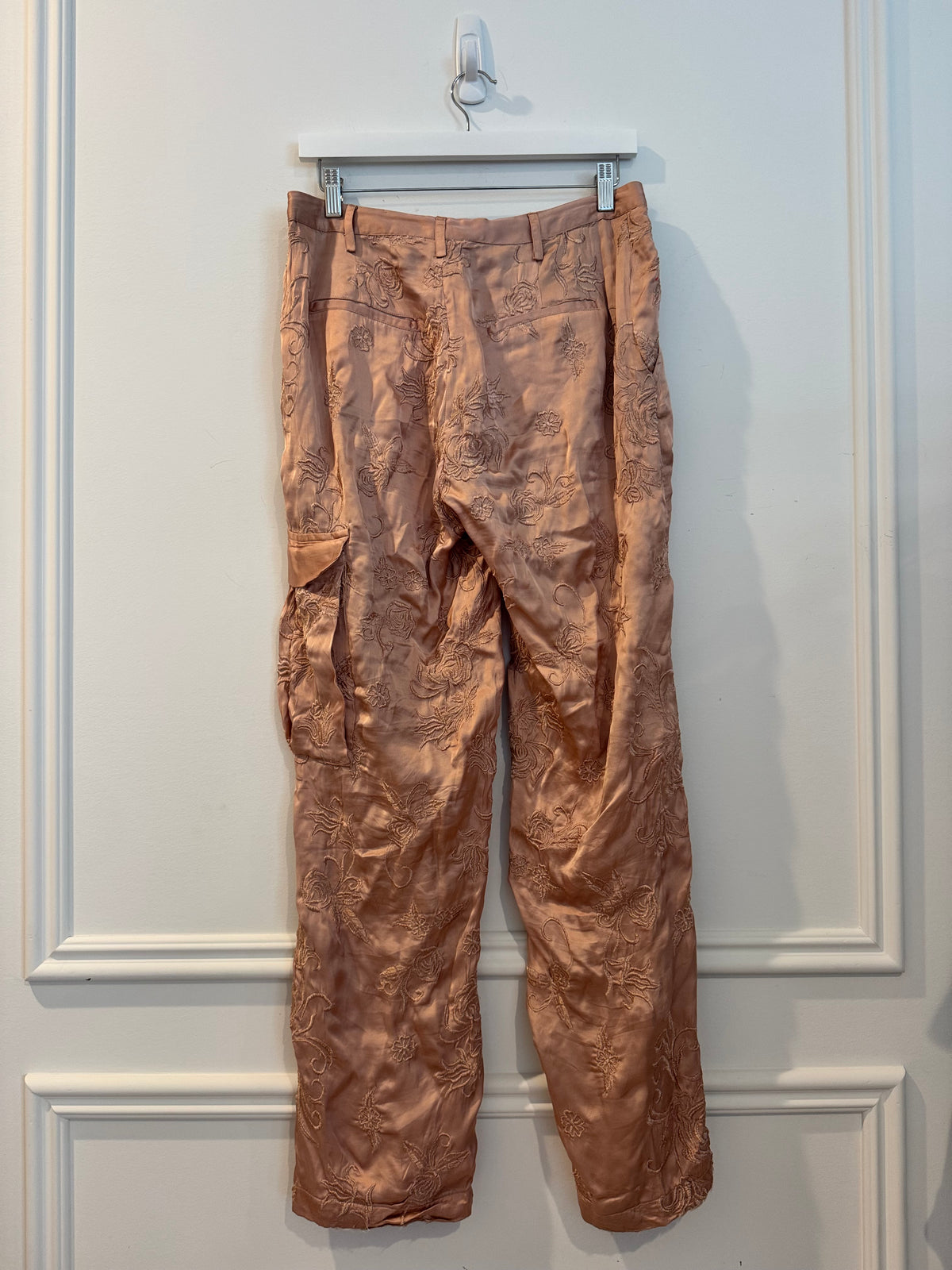 Zara Embroidered Cargo Trousers, Size Small