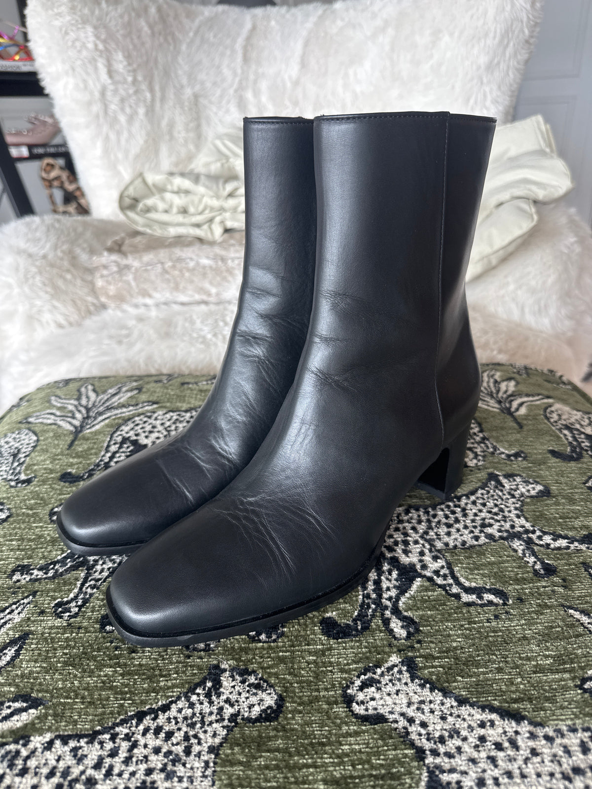Jenni Kayne Leather Bobby Boots, Black, Size Women’s US8