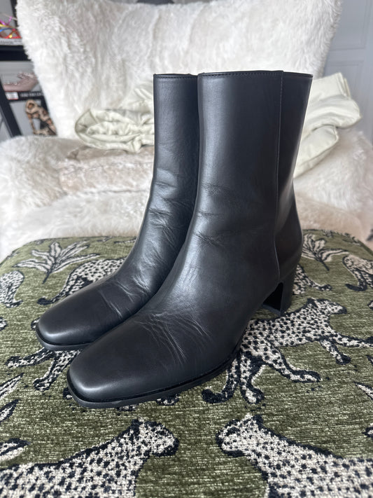 Jenni Kayne Leather Bobby Boots, Black, Size Women’s US8