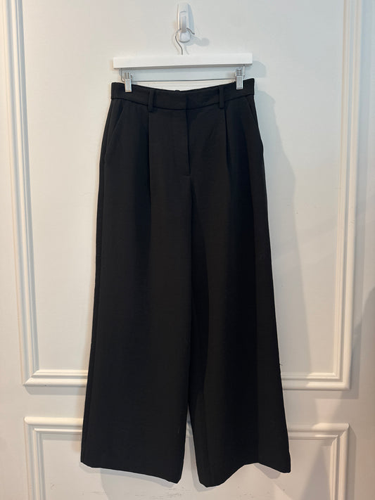 Abercrombie & Fitch Sloane Tailored Wide Leg Pant in Black, Size 27