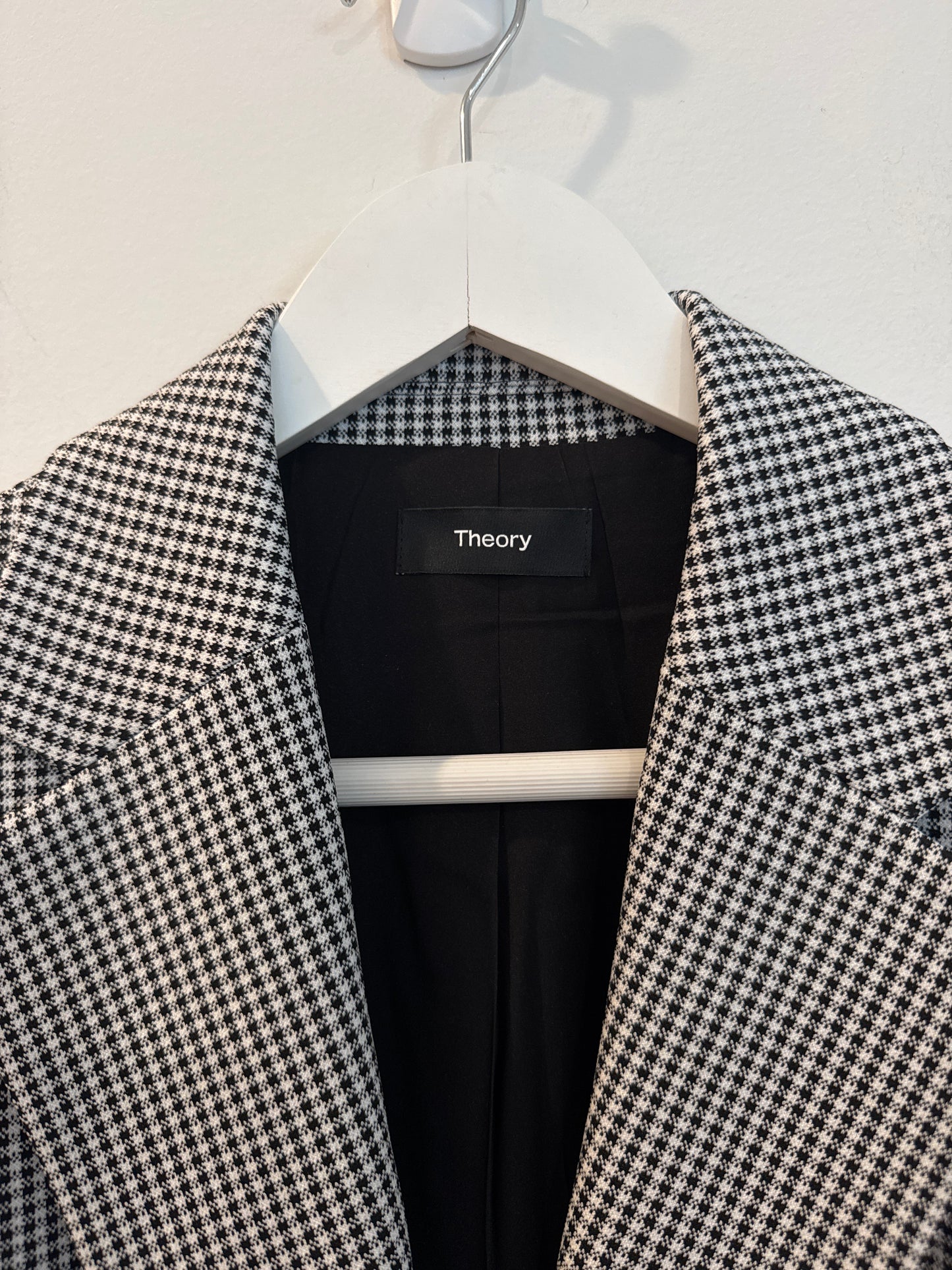 Theory Houndstooth Single-Breasted Blazer, Size 8