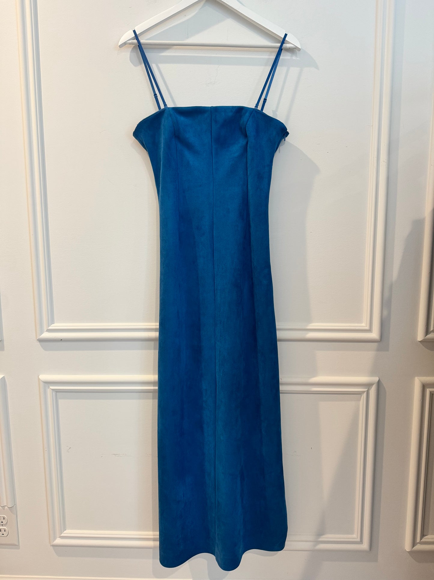 Zara Faux Suede Blue Dress, Size Medium