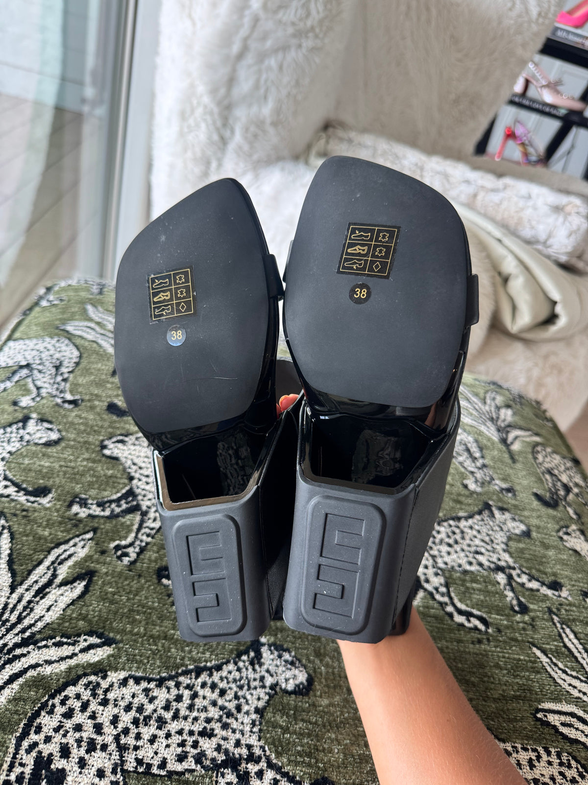 United Nude Loop Hi Sandals in Black, Size US8