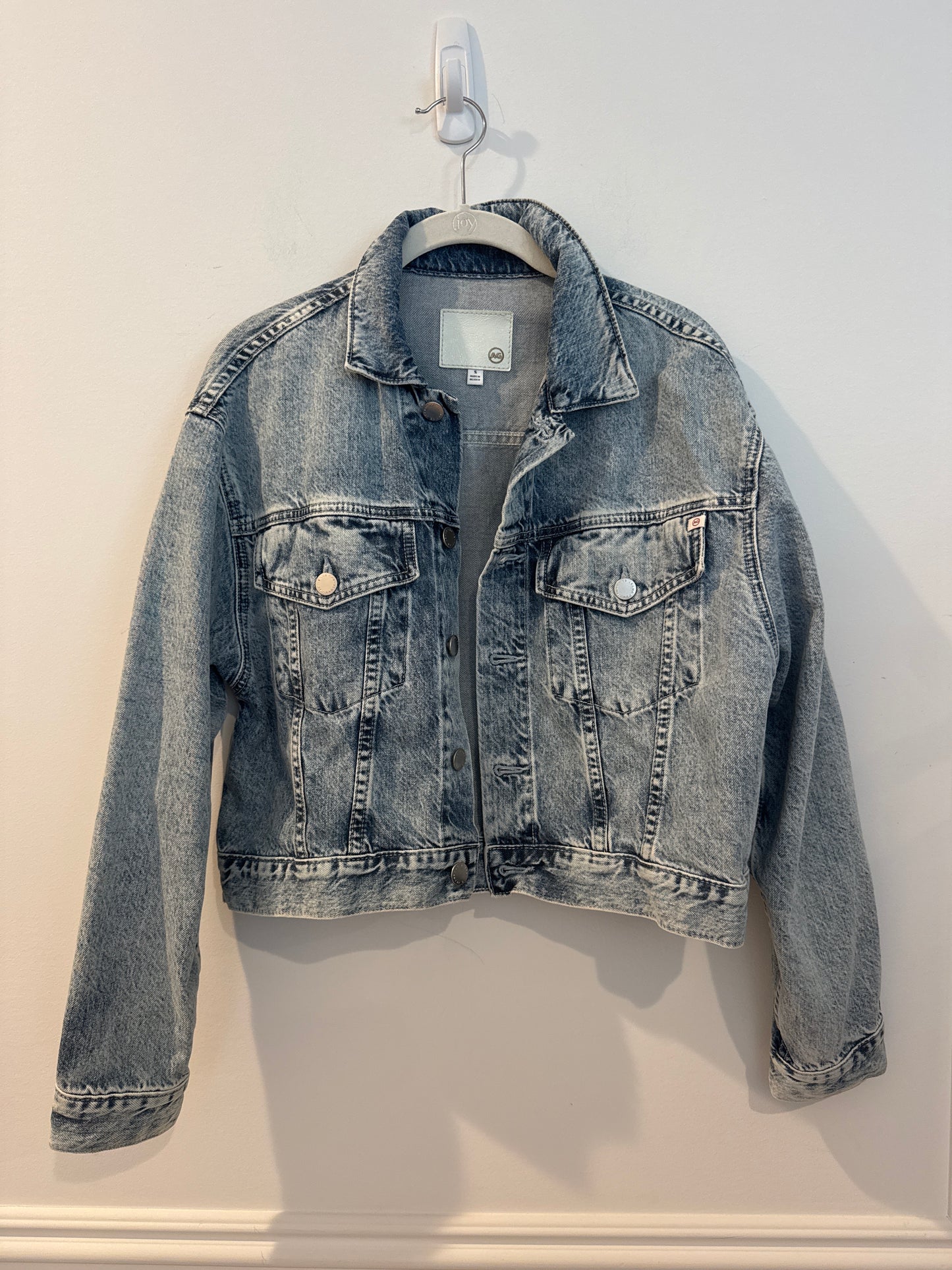 AG Robyn Cropped Denim Jacket, Size Small