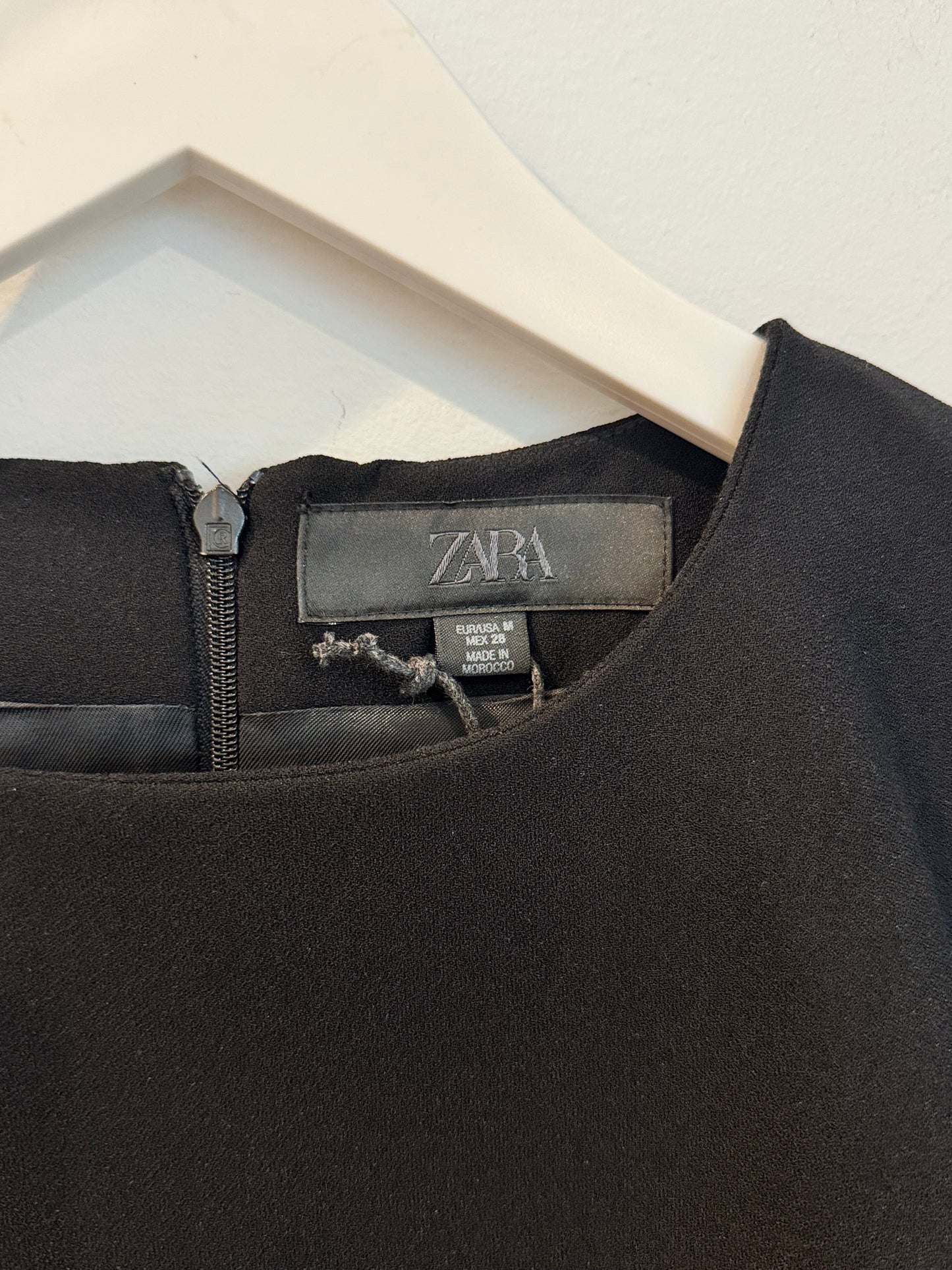 Zara Black Puff Sleeve Dress, Size Medium
