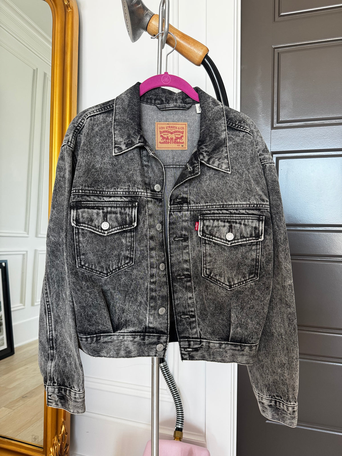 Levi’s Vintage Style Charcoal Denim Jacket, Size Medium