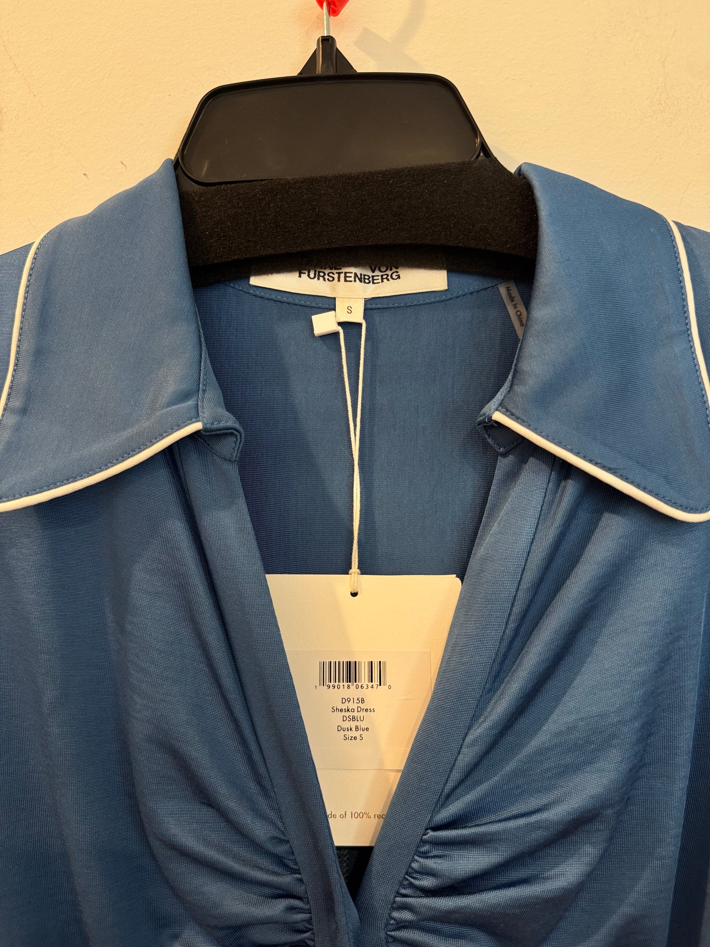 DVF Sheska Dress in Dusk Blue, Size Small