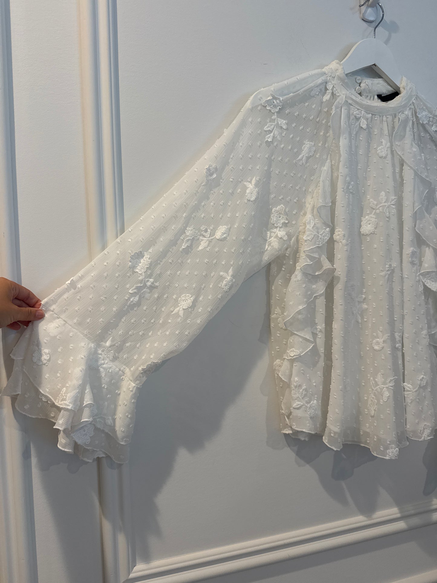 Zara White Blouse, Size Small