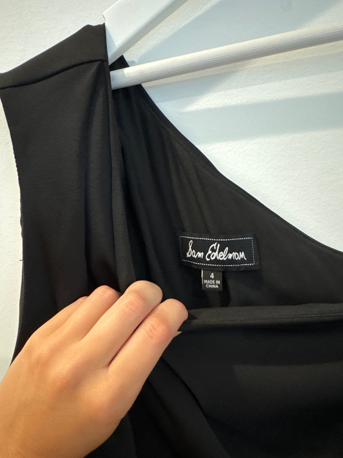 Sam Edelman Black One Shoulder Midi-Dress, Size 4