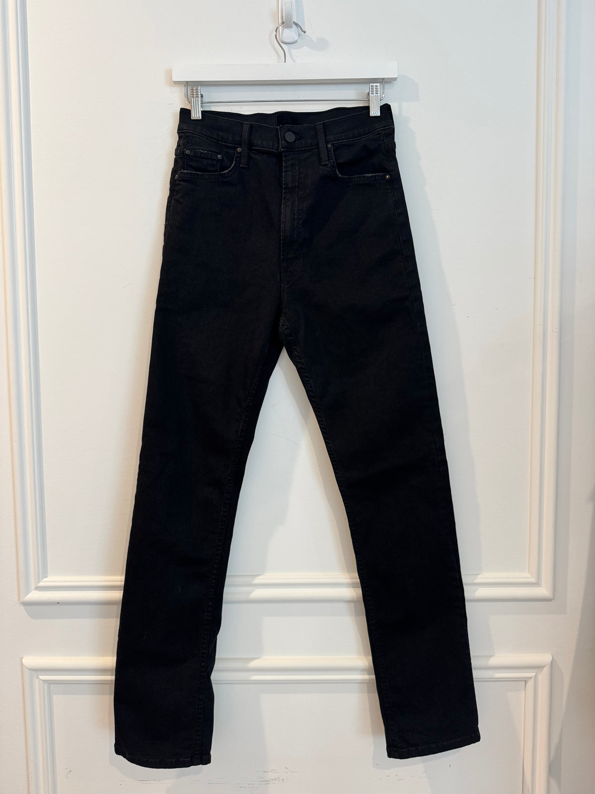 MOTHER High Waisted Rider Skimp Jeans, Black, Size 28 (runs small)