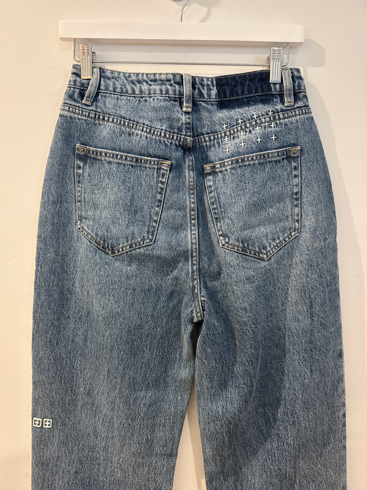Ksubi Playback Authentik Trashed High Rise Straight Jeans, Size 26”
