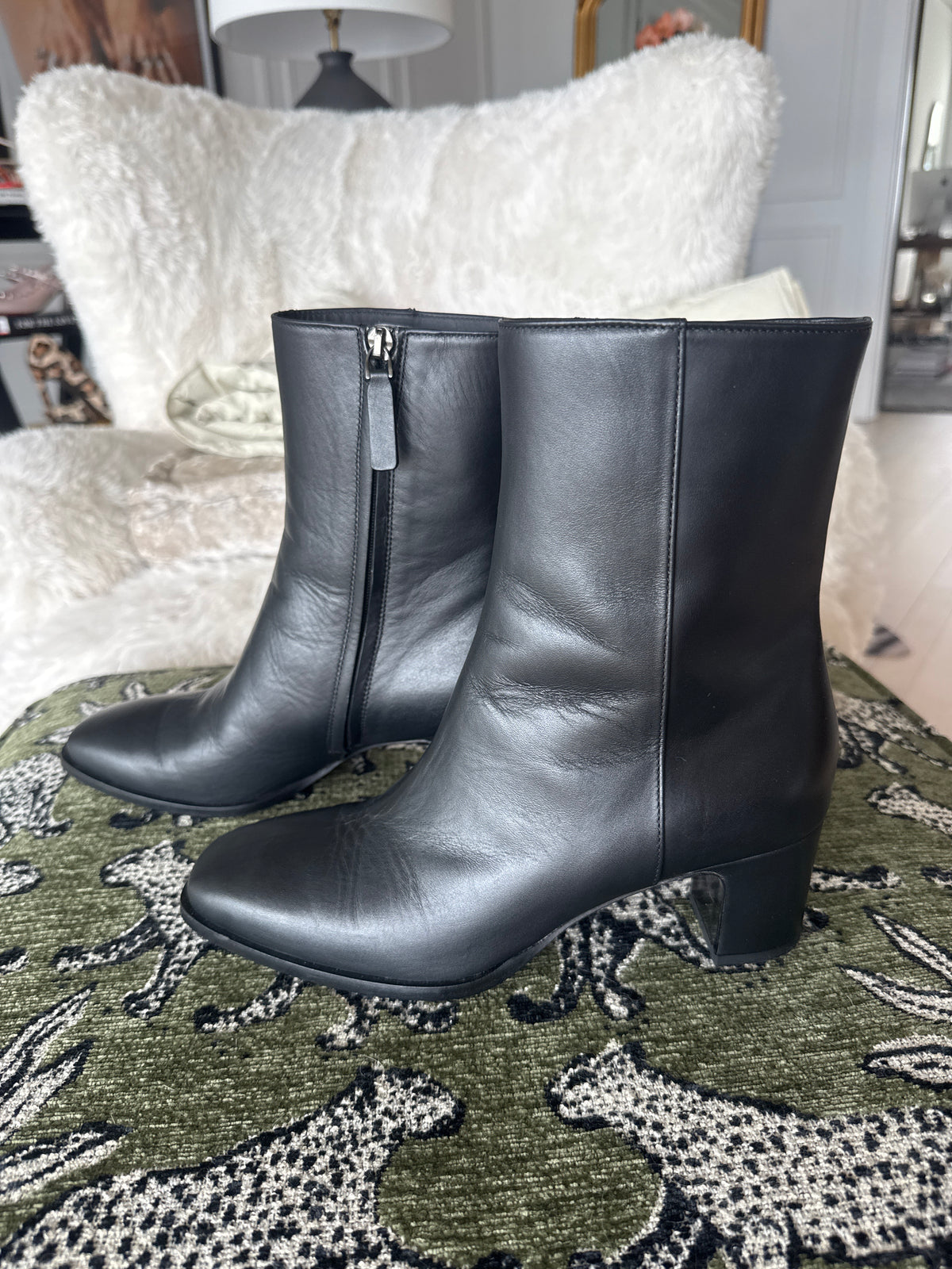 Jenni Kayne Leather Bobby Boots, Black, Size Women’s US8