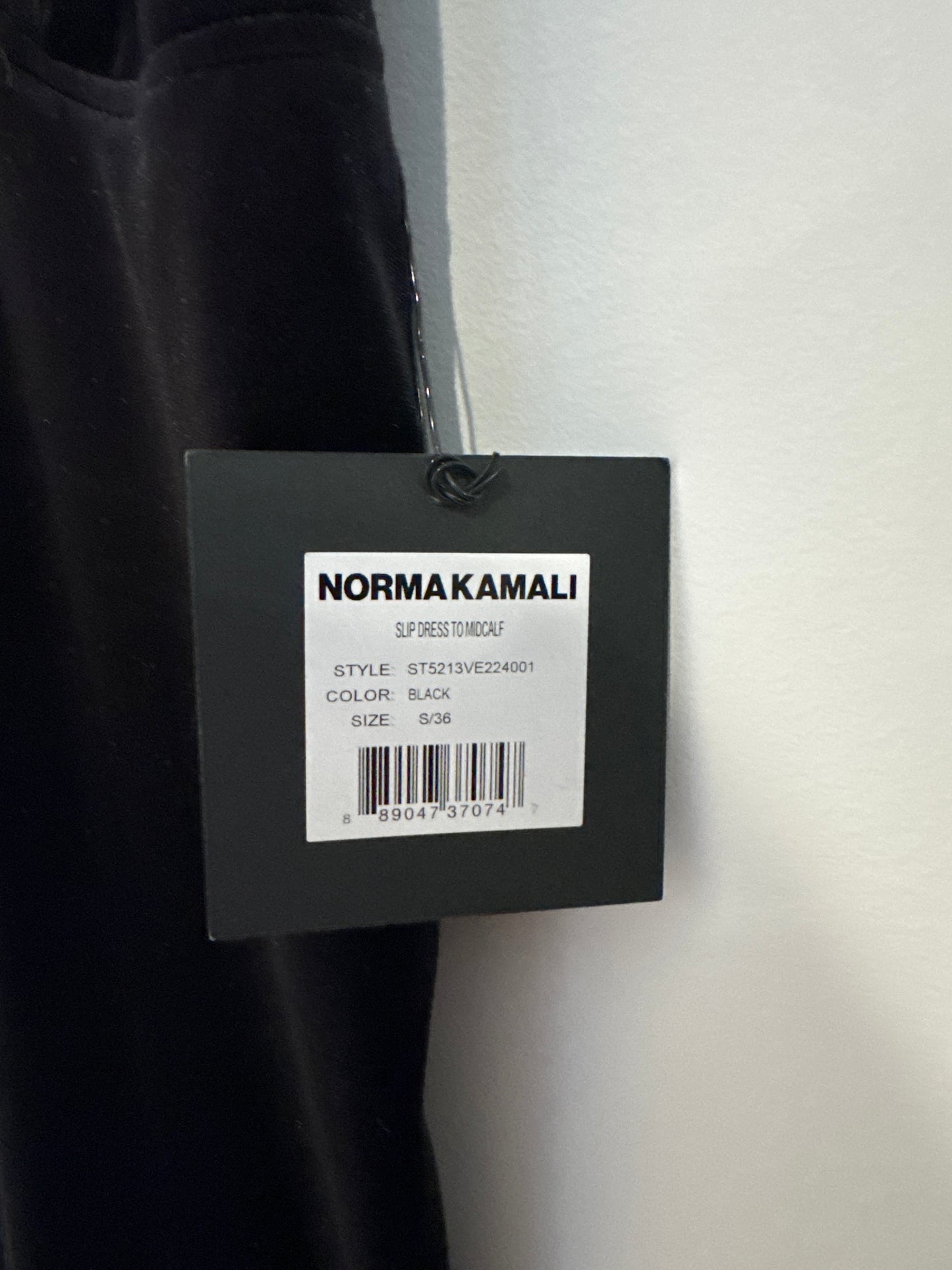 Norma Kamali Black Velvet Slip Dress, Size Small