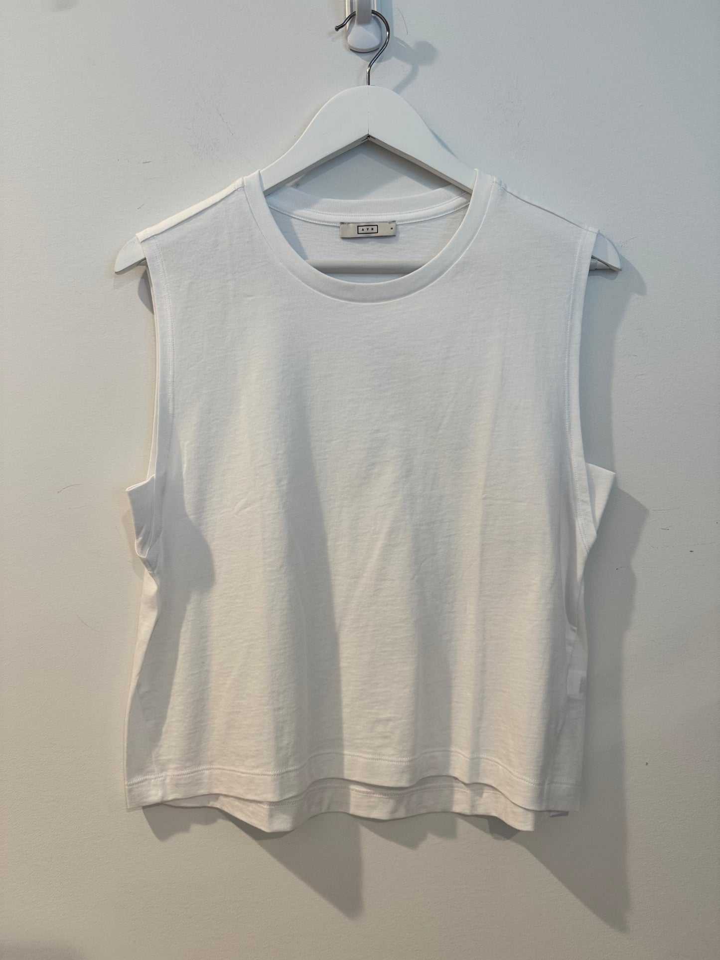 AYR White Lightweight Muscle Tank, Size Small