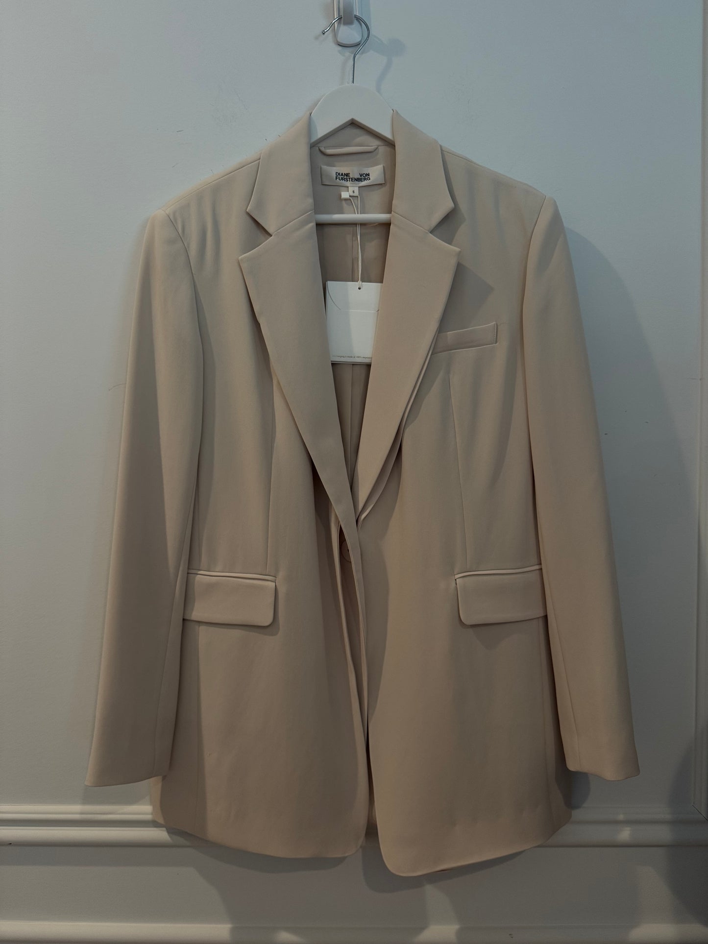 DVF Isla Jacket in Ivory, Size Small