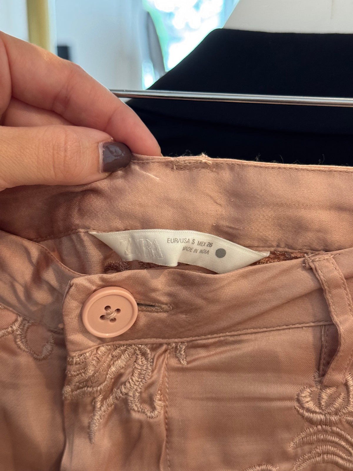 Zara Embroidered Cargo Trousers, Size Small