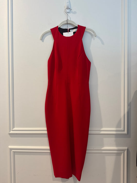 Victoria Beckham Red High Neck Sleeveless Dress, Size US8