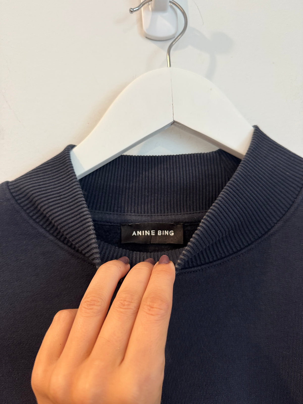 Anine Bing Oversized Navy Sweatshirt, Size M