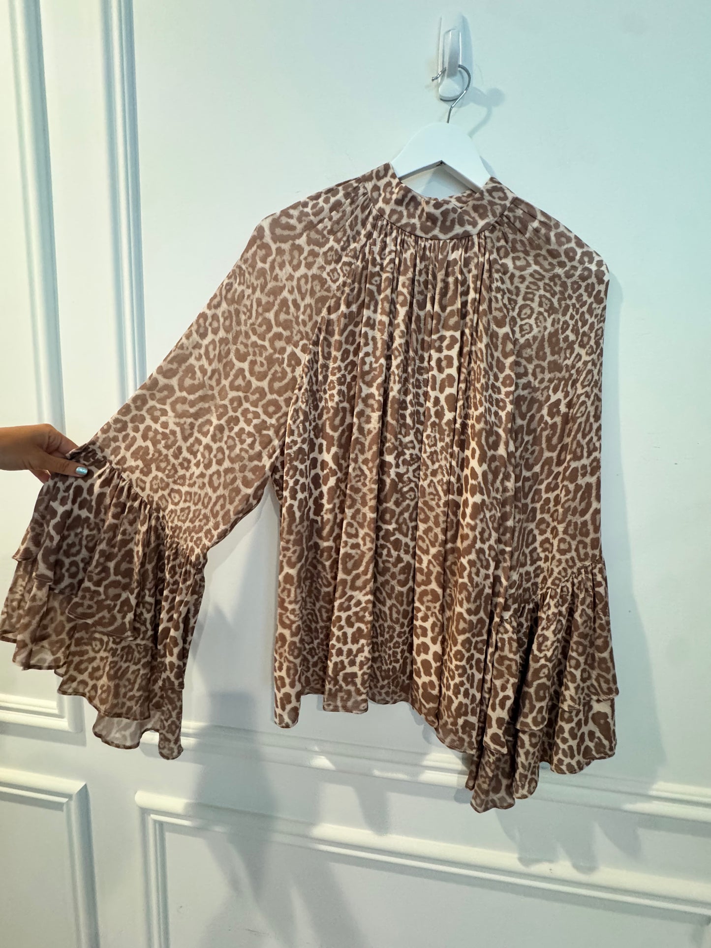 & Other Stories Animal Print Flowy Blouse, Size Small