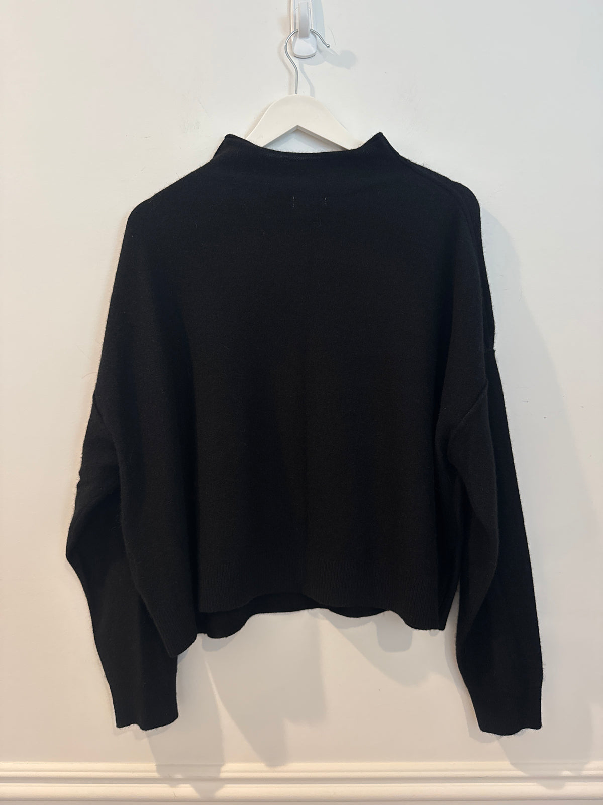 Pilcro 100% Cashmere Black Mock Neck Sweater, Size Small