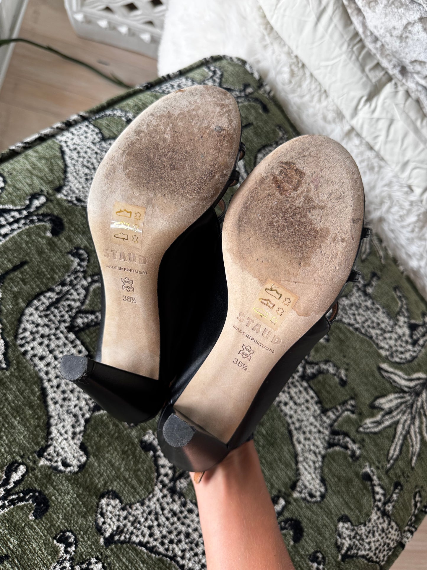 STAUD Leather Cage Sandals, Best Fits Size US8