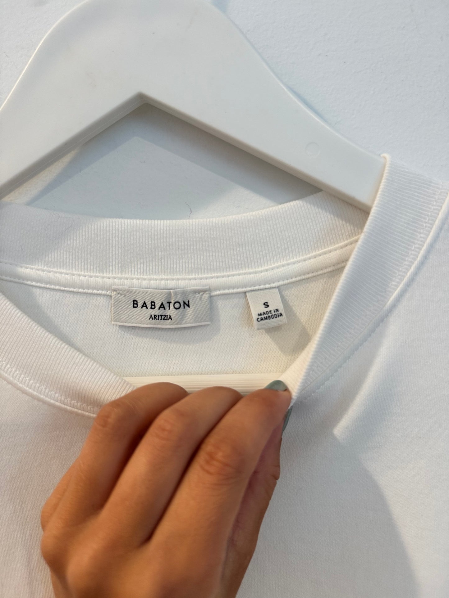 Babaton White Tee, Size Small